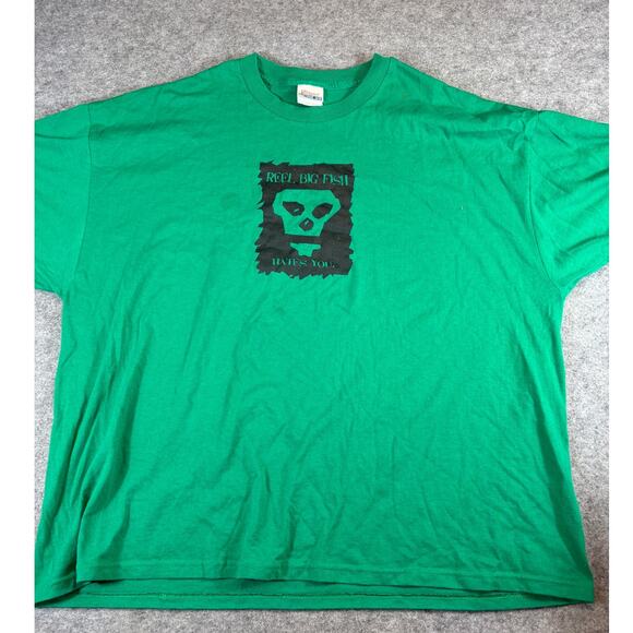 VINTAGE Reel Big Fish Hates You Shirt Mens 2XL Green Graphic Ska Music Band Tee - Picture 1 of 7